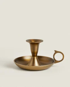 ZARA Home Small Golden Candlestick