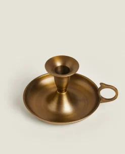 ZARA Home Small Golden Candlestick