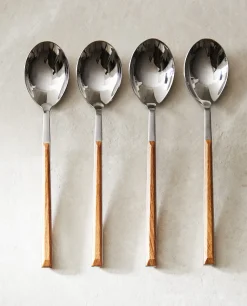 ZARA Home 4-Spoon Box With Wood Pattern Handles