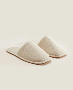 ZARA Home Square Toe Fabric Slippers