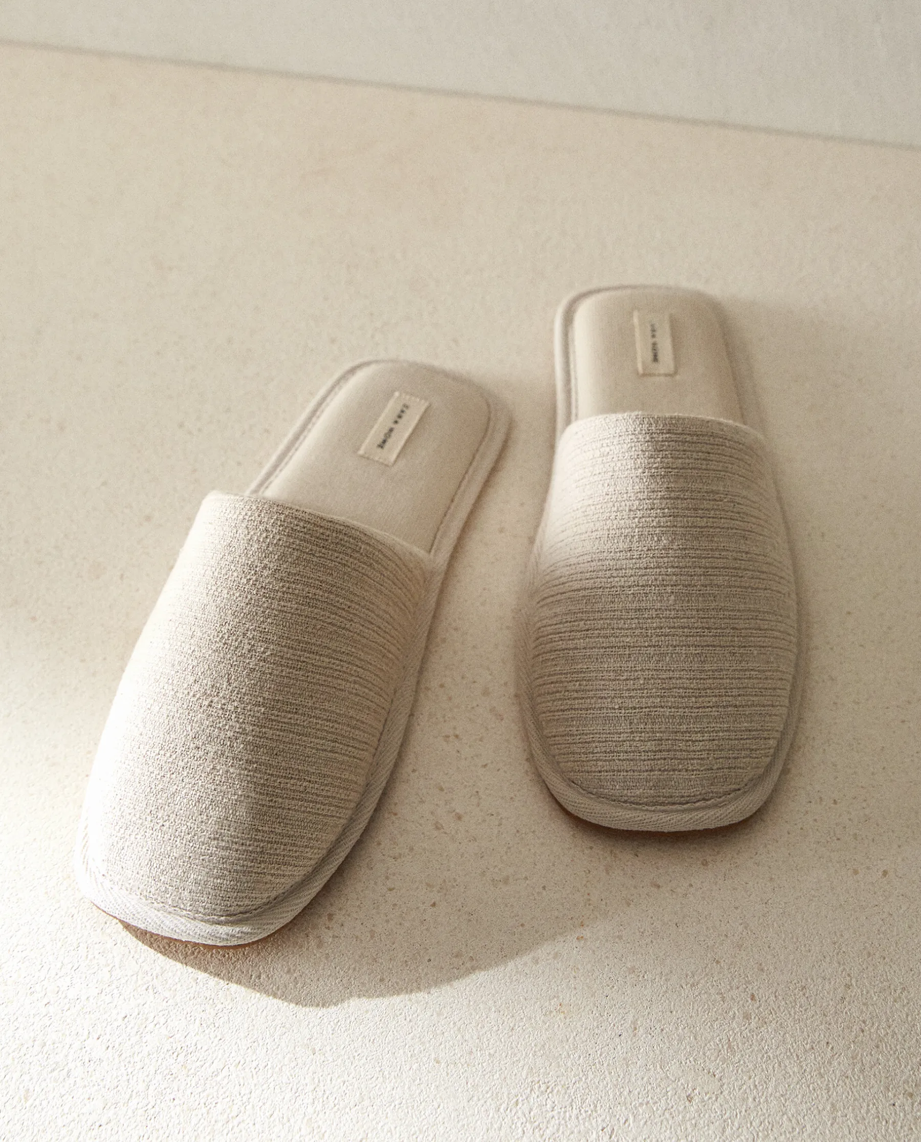 ZARA Home Square Toe Fabric Slippers