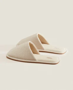 ZARA Home Square Toe Fabric Slippers