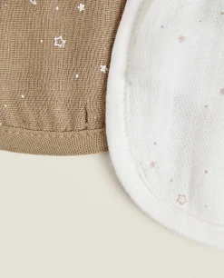 ZARA Home Star Print Muslin Bibs (Set Of 2)