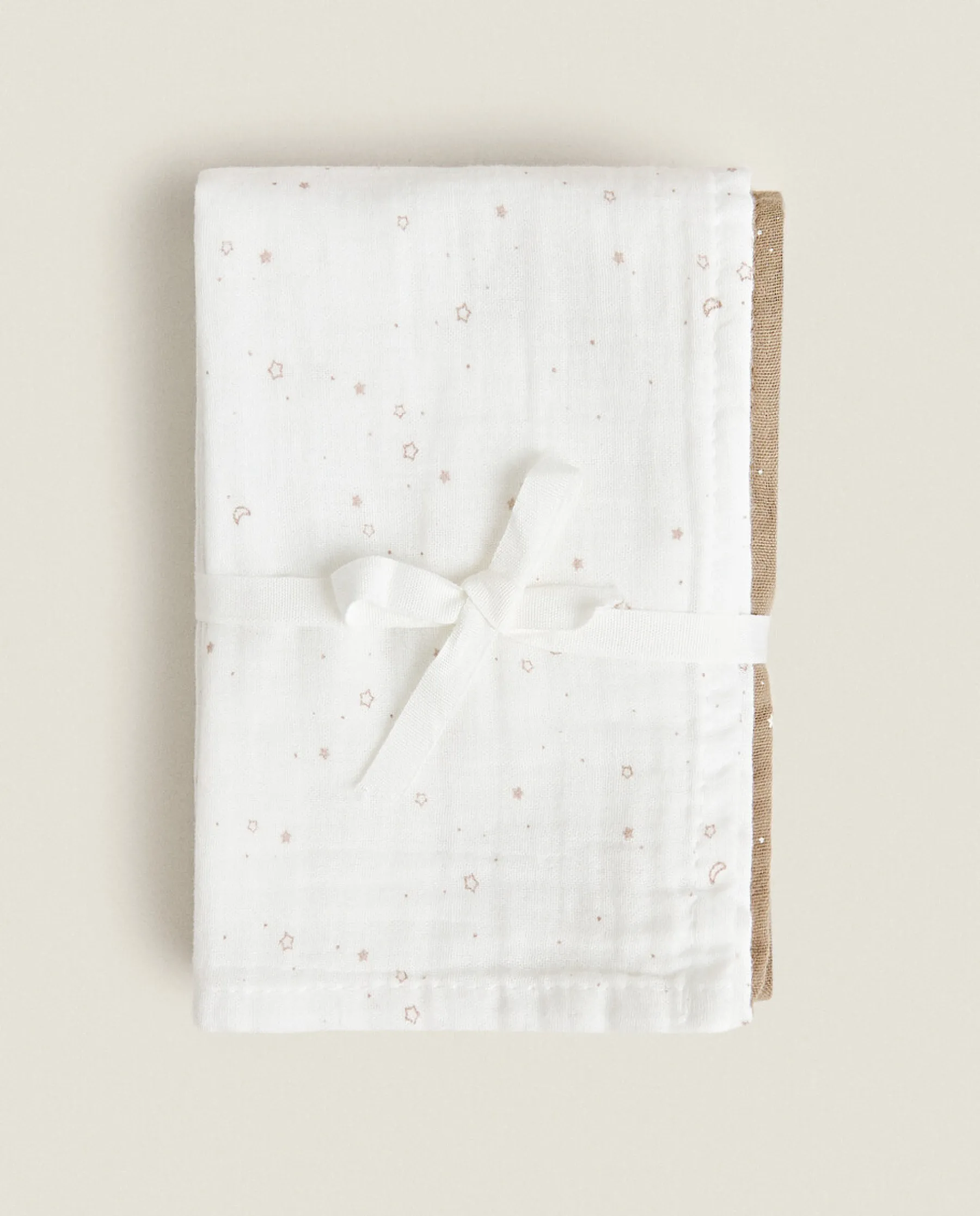 ZARA Home Star Print Muslin Cloths (Pack Of 3)