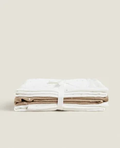 ZARA Home Star Print Muslin Cloths (Pack Of 3)