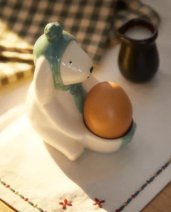 ZARA Home Stoneware Christmas Bunny Rabbit Egg Cup