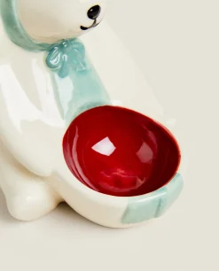 ZARA Home Stoneware Christmas Bunny Rabbit Egg Cup