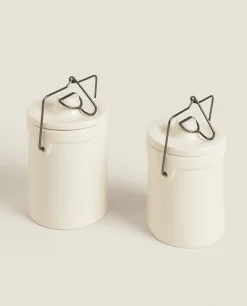 ZARA Home Stoneware Cylindrical Jar