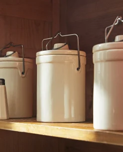 ZARA Home Stoneware Cylindrical Jar