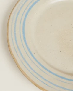 ZARA Home Stoneware Dinner Plate With Lines