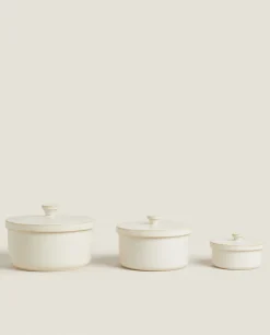 ZARA Home Stoneware Jar With Lid