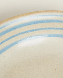 ZARA Home Stoneware Soup Plate With Lines
