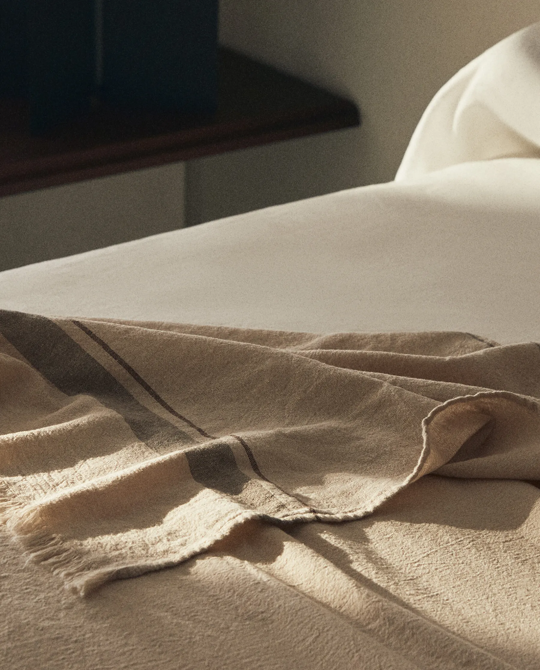 ZARA Home Striped Cotton-Linen Blanket