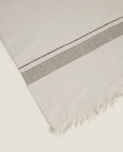 ZARA Home Striped Cotton-Linen Blanket