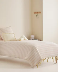 ZARA Home Striped Flannel Duvet Cover