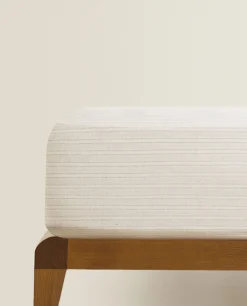 ZARA Home Striped Flannel Fitted Sheet