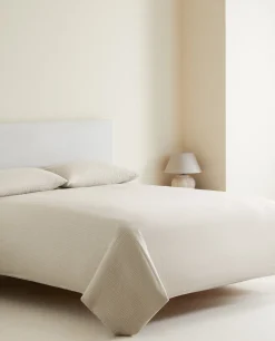 ZARA Home Striped Flannel Fitted Sheet