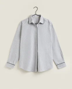 ZARA Home Striped Flannel Pajama Top