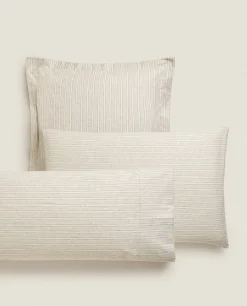 ZARA Home Striped Flannel Pillowcase
