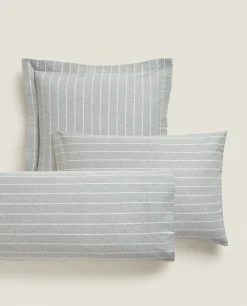 ZARA Home Striped Flannel Pillowcase