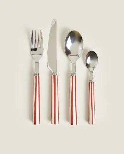 ZARA Home Striped Flatware Set (4 Pieces)