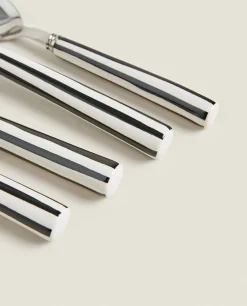 ZARA Home Striped Flatware Set (4 Pieces)