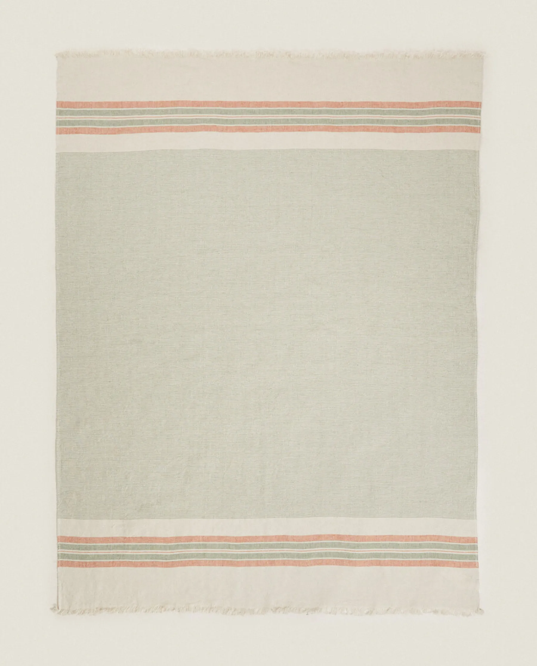 ZARA Home Striped Linen Blanket