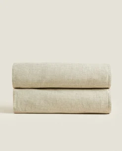 ZARA Home Striped Linen Blanket