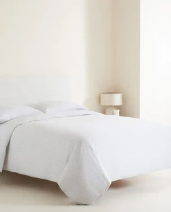 ZARA Home Striped Linen Duvet Cover