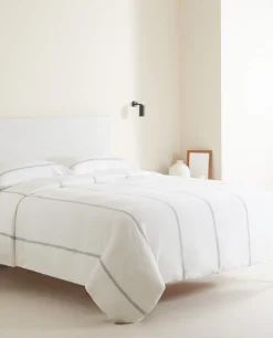 ZARA Home Striped Linen Duvet Cover