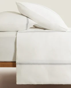 ZARA Home Striped Linen Duvet Cover