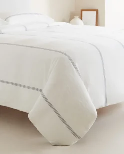 ZARA Home Striped Linen Duvet Cover