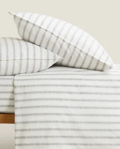 ZARA Home Striped Linen Duvet Cover