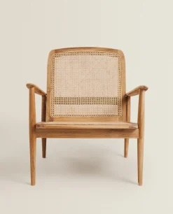 ZARA Home Teak And Rattan Armchair