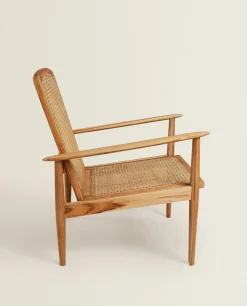 ZARA Home Teak And Rattan Armchair