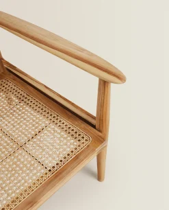 ZARA Home Teak And Rattan Armchair