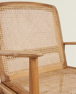ZARA Home Teak And Rattan Armchair