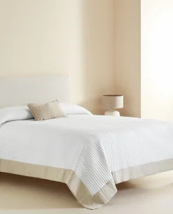 ZARA Home Textured Quilt With Linen Border