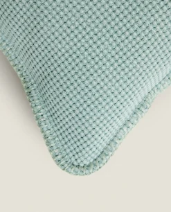 ZARA Home Textured Waffle-Knit Throw Pillow Cover