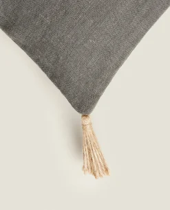 ZARA Home Throw Pillow Cover With Jute Tassels