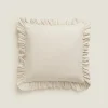 ZARA Home Throw Pillow Cover With Pleated Ruffle