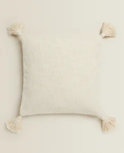 ZARA Home Throw Pillow Cover With Tassels