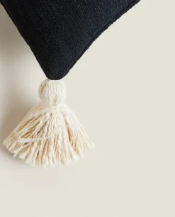 ZARA Home Throw Pillow Cover With Tassels