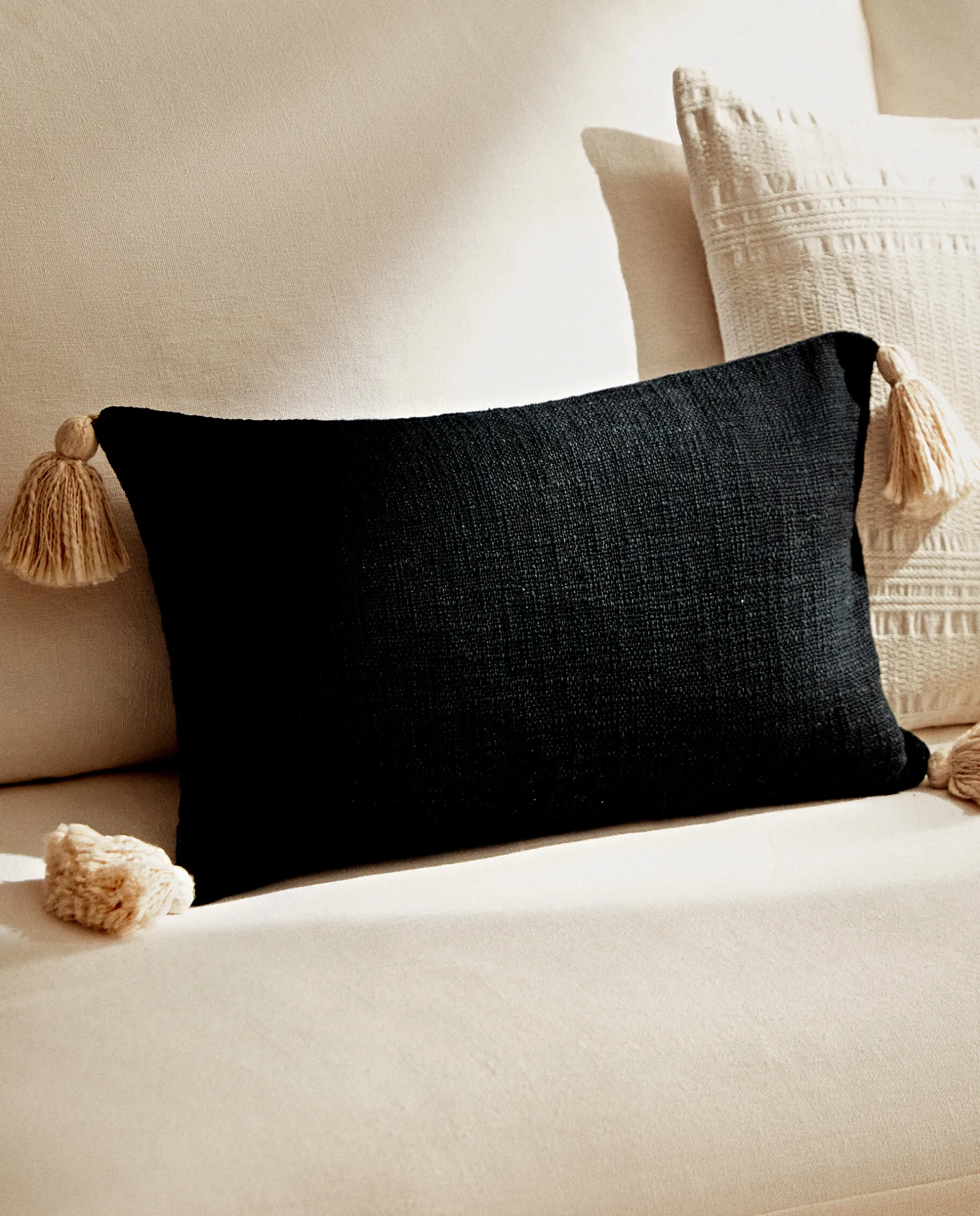 ZARA Home Throw Pillow Cover With Tassels