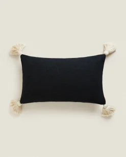 ZARA Home Throw Pillow Cover With Tassels