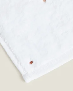 ZARA Home Towel With Embroidered Hearts