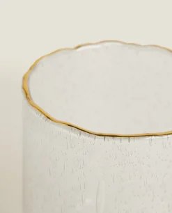 ZARA Home Vase With Gold Rim
