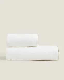 ZARA Home Velour Towel With Trim Detail