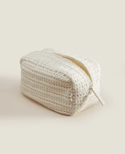 ZARA Home Waffle-Texture Fabric Toiletry Bag