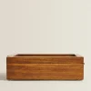 ZARA Home Wood And Linen Jewelry Box